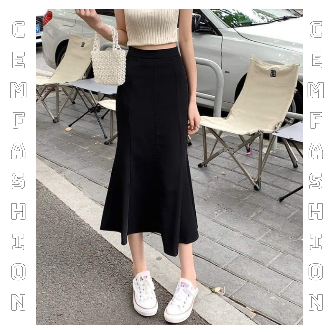 Chân Váy Đuôi Cá MiDi Dáng Dài Ôm Body Hack Dáng Siêu Đỉnh Có BIGSIZE Xẻ Sau Hàng May Kỹ Chất UMI Hàn Cao Cấp CEM226