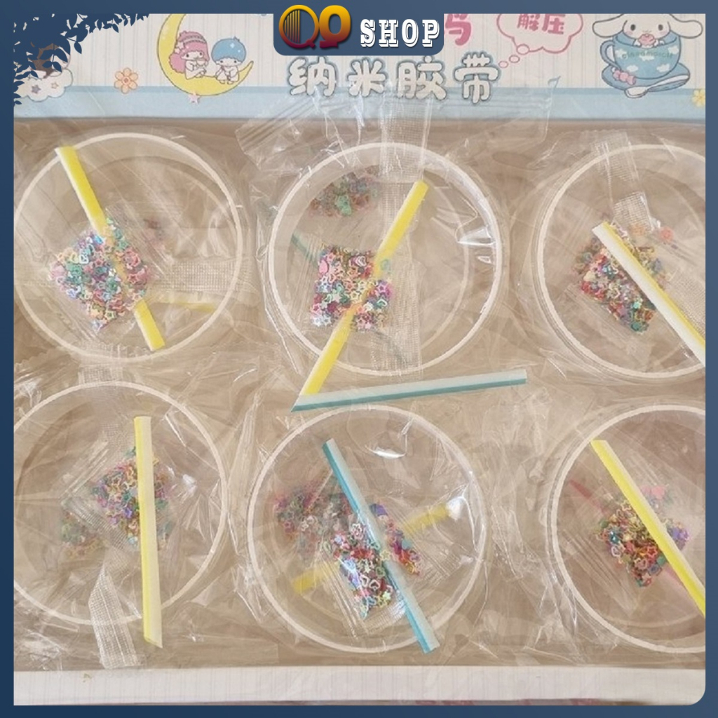 Sét 12 cuộn băng keo Nano thổi bóng loại cao cấp trong hộp - QQ Shop