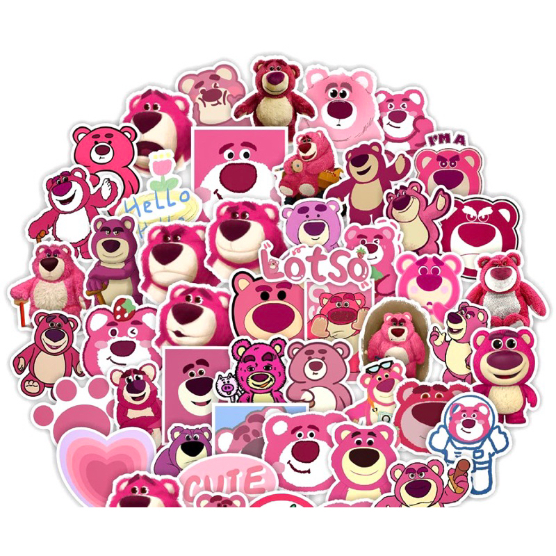Sticker gấu dâu lotso 30-60 ảnh ép lụa khác nhau/Hình dán Lotso gấu dâu