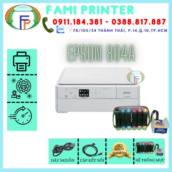 Máy in hình đẹp sắc nét 804 giá rẻ- Tặng Kèm hệ thống phun 6 mực