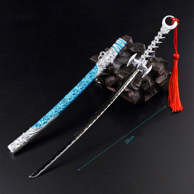 Mô hình Kiếm Rồng Xanh Naraka Bladepoint Dài 22cm Kim Loại Cao Cấp Mô hình trưng bày trang trí siêu đẹp mô hình game