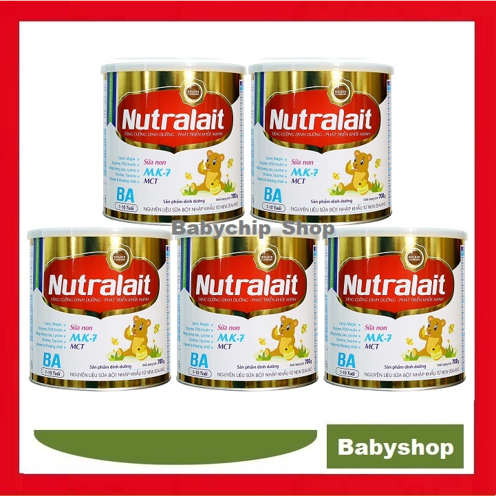 Combo 5 lon Sữa Nutralait BA 700g HSD 2025