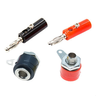 Set 10 Jack Bắp Chuối 4mm đực, cái, màu đen, đỏ