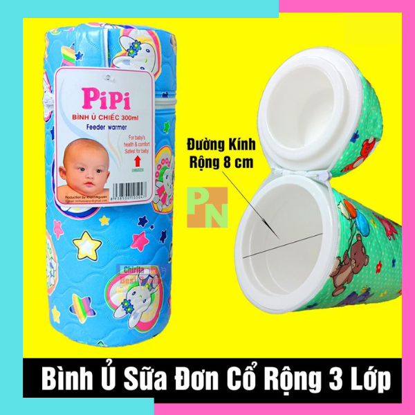 Bình ủ sữa cho bé ủ bình sữa 300ml Pipi ủ bình sữa ủ cháo giữ nóng trong nhiều giờ