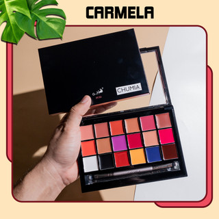 Son kem lì bảng CARMELA lipstick 18 ô môi lâu trôi không trôi giá rẻ học sinh bộ trang điểm chính hãng SON chumia