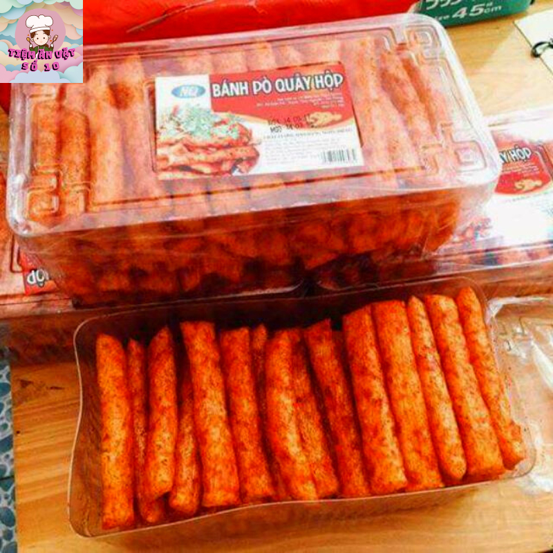 Ăn vặt tuổi thơ | Bánh bò quẩy hộp 320g | Bò quẩy thơm ngon, đồ ăn vặt