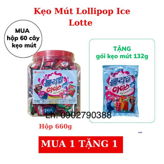 Kẹo Mút Lollipop Ice Lotte Hộp 60 câyvới nhiểu hình giúp bè thích thú, hương vị thơm .