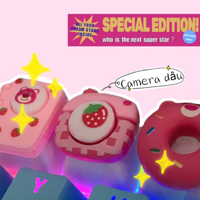 Keycap Abs doubleshot  gấu dâu Losto dễ thương🌷