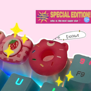 Keycap Abs doubleshot (OEM) gấu dâu Losto dễ thương🌷