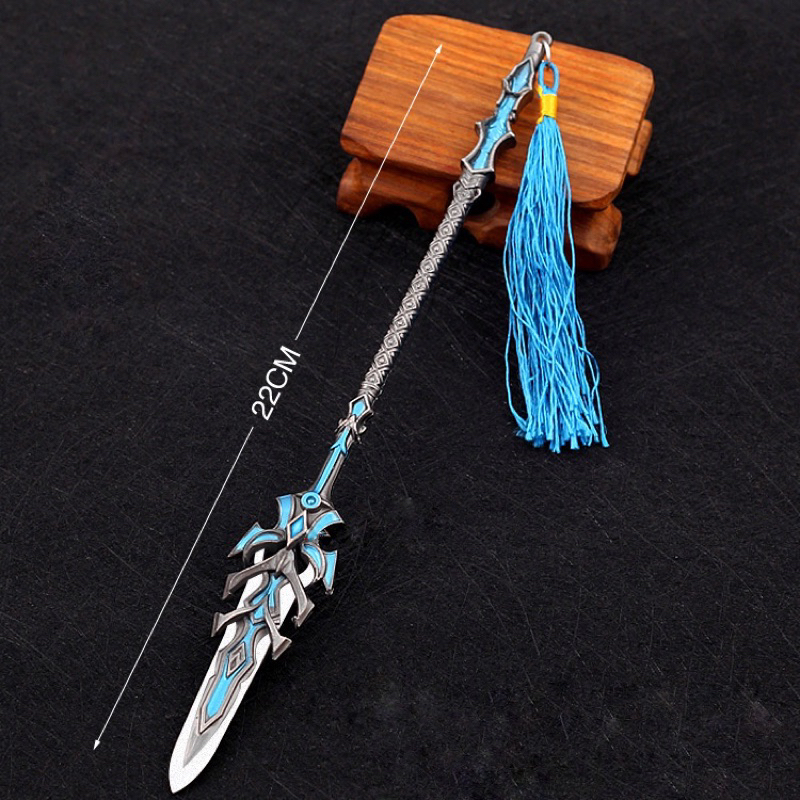 Mô hình Lam Ngân Bá Vương Thương của Đường Tam trong Đấu La Đại Lục Dài 22cm Kim Loại Mô hình trưng bày trang trí