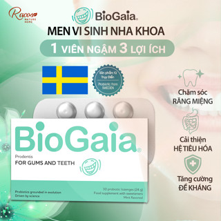 Viên ngậm nha khoa Biogaia Prodentis làm sạch thơm răng miệng hộp 30 viên - Men vi sinh Pro Dentis giảm hôi miệng