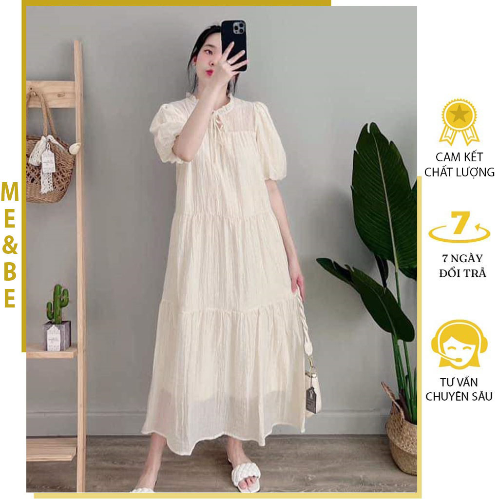 ĐẦM VÁY BẦU CÔNG SỞ XINH HÀNG THIẾT KẾ CHẤT VOAN 2 LỚP ĐẸP - ĐẦM BẦU BABYDOLL MẶC TRƯỚC VÀ SAU SINH FREESIZE