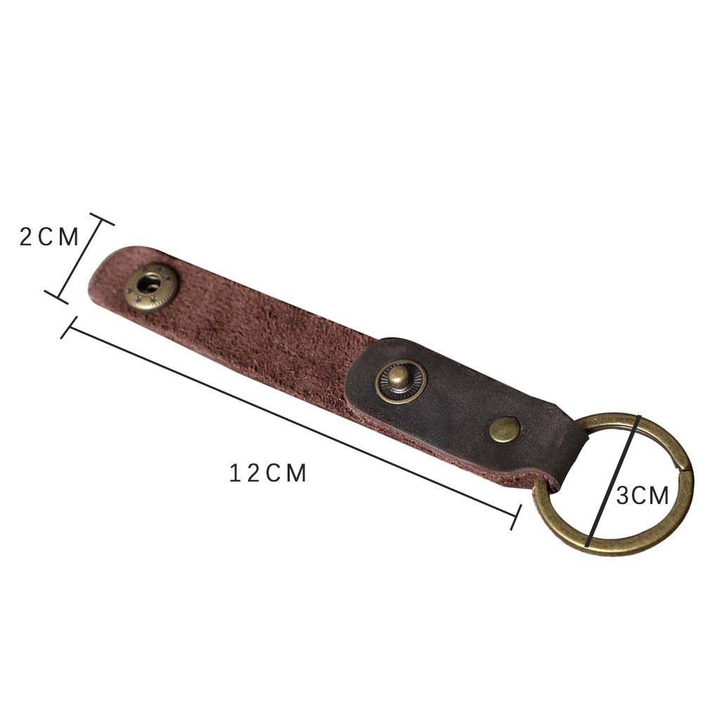 Móc chìa khoá Handmade da thật cúc bấm ngẫu nhiên