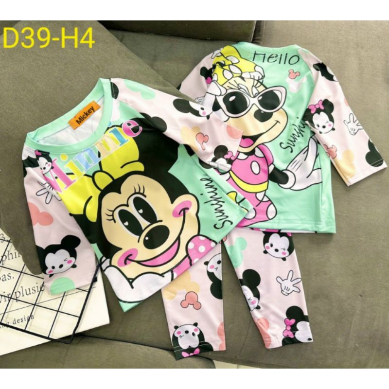 MÃ D39 BỘ ĐỒ DÀI TAY BÉ GÁI THUN LẠNH 3D SIZE 20_42KG