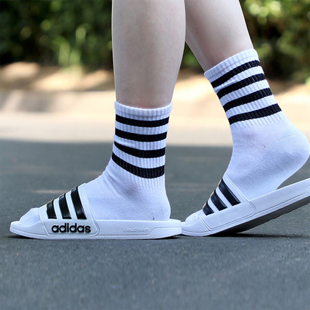 Dép Quai Ngang Adidas Adilette Shower Đen Trắng GZ5821