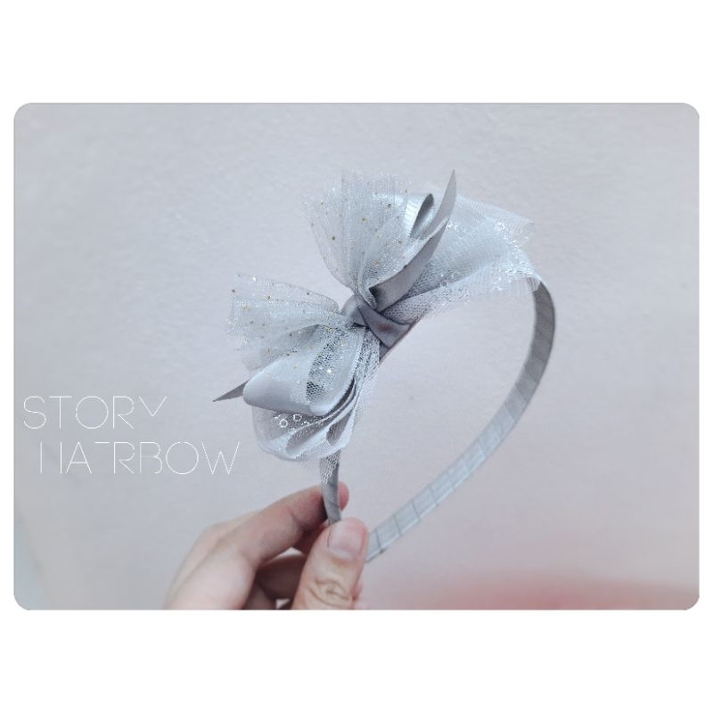 Storm Hairbow - Bờm tóc/bờm gọng handmade nơ ghi khói cho công chúa