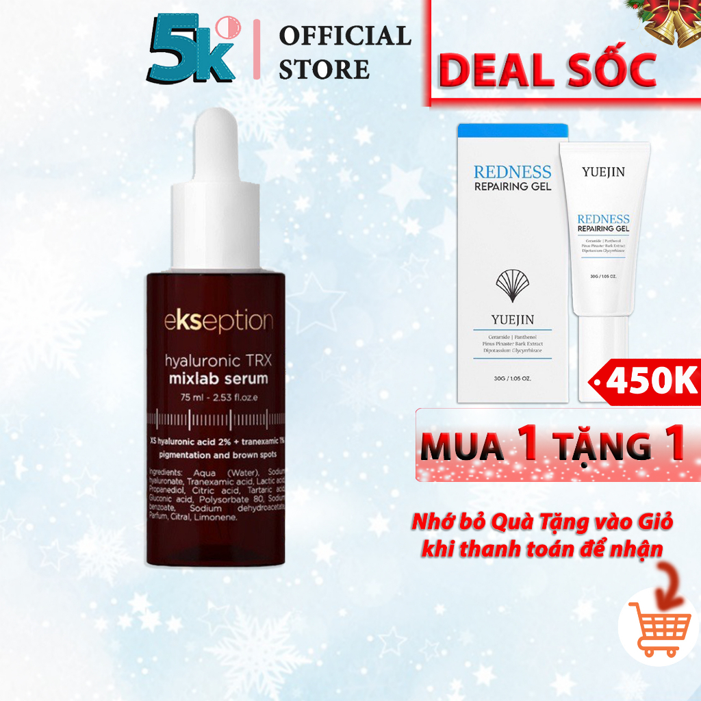 Serum HA + 3% Tranexamic acid mờ nám, sáng da Ekseption Hyaluronic TRX 75ml