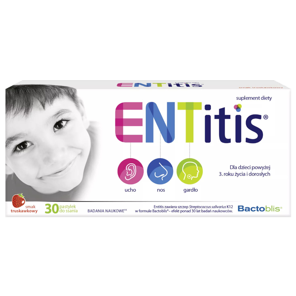 Men vi sinh tai mũi họng K12 Entitis 30 viên ngậm hương dâu