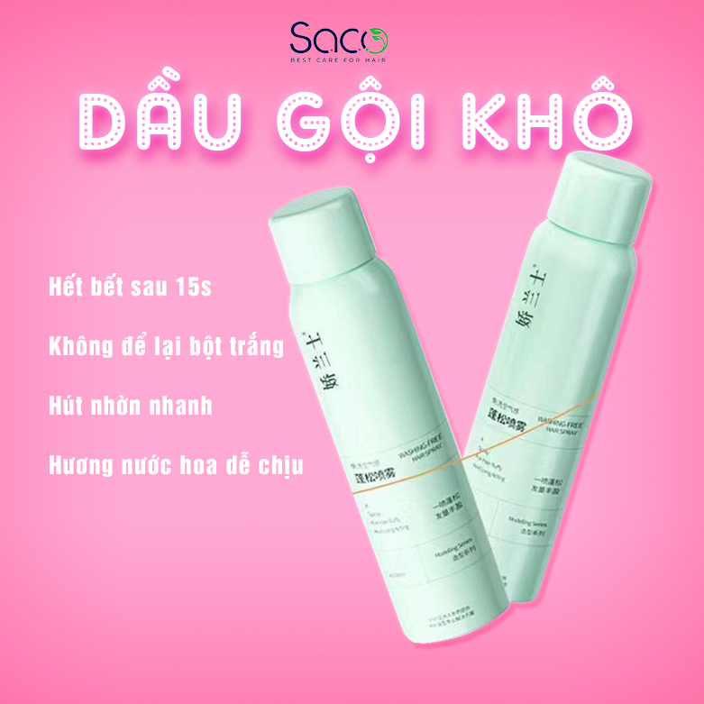 Dầu gội xịt gội khô 150ml - Tạo phồng, sạch tóc, giữ nếp, hết bết
