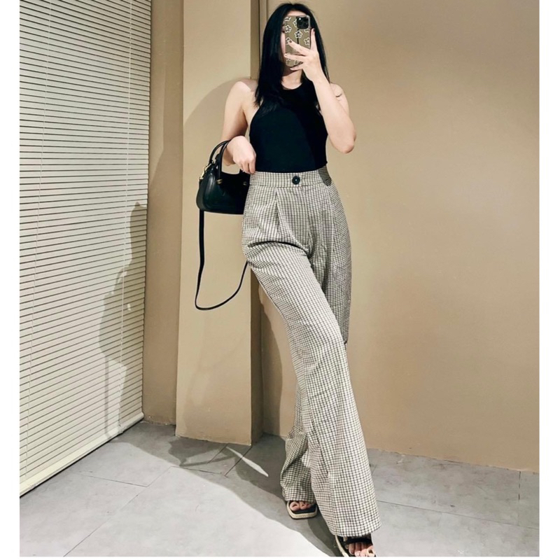 Quần suông caro Stra_di_varius auth tuồn xịn