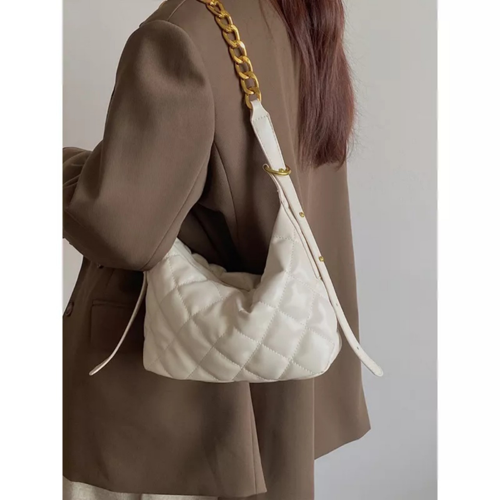 Túi xách nữ đeo vai-đeo chéo da mềm chần trám