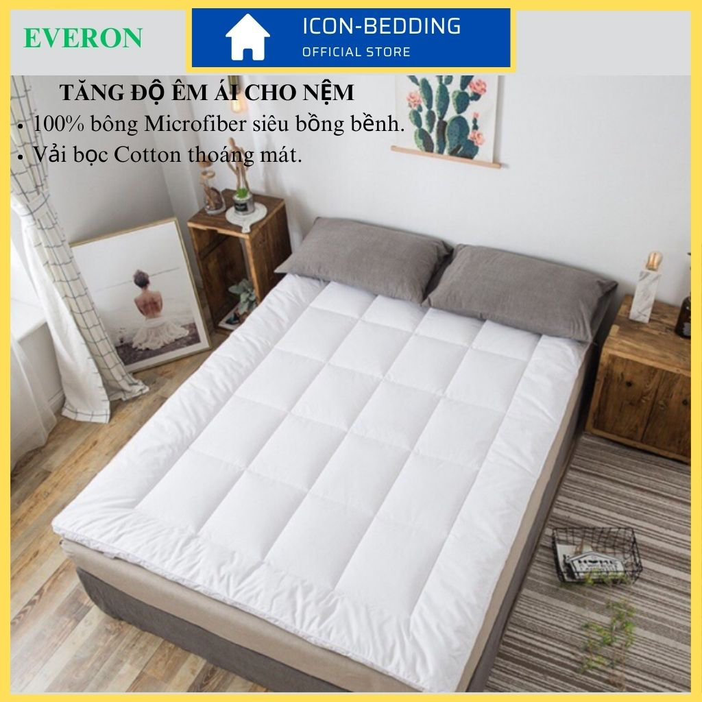 Topper Everon, Tấm Tăng Nệm Tiện Ích Dày 7cm Siêu Bồng Bềnh - Hàng Chính Hãng