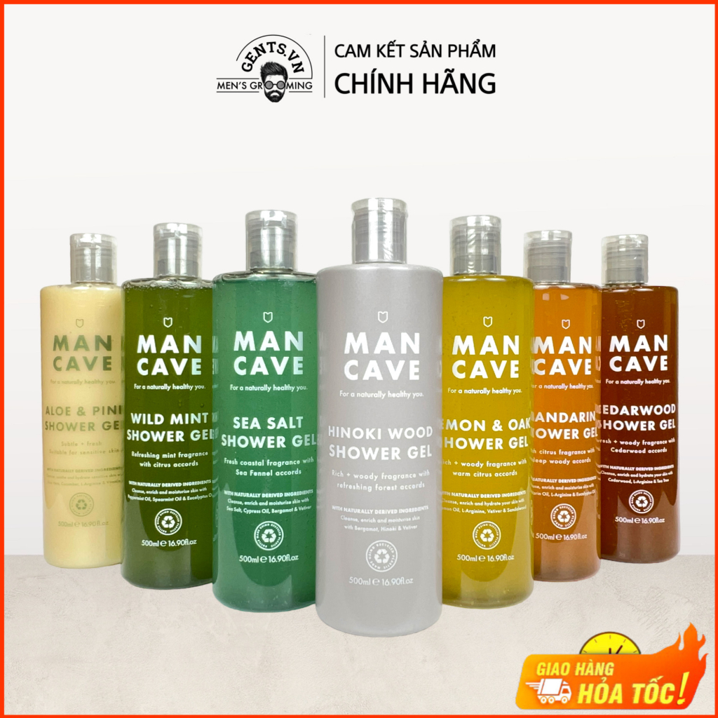 Sữa tắm nước hoa nam ManCave Shower Gel 200ml/500ml làm sạch sâu với hương thiên nhiên nam tính mạnh mẽ lưu hương lâu