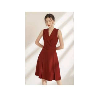 Đầm Dự Tiệc Cổ Vets Kèm Đai