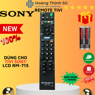 Remote điều khiển tivi sony lcd rm-715, điều khiển tv sony các dòng tivi lcd/plasma/led - tặng kèm pin