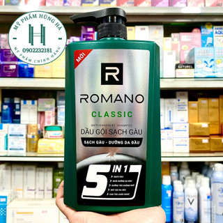 Dầu gội Romano Classic 5 In 1, sạch gàu, nuôi dưỡng da đầu 650g