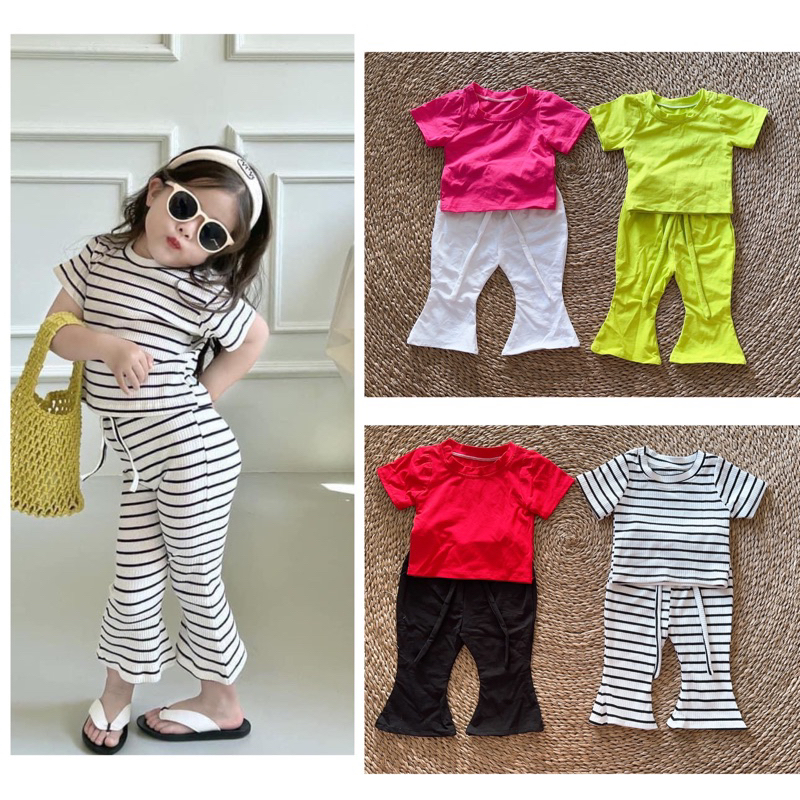 bộ quần loe áo cho bé