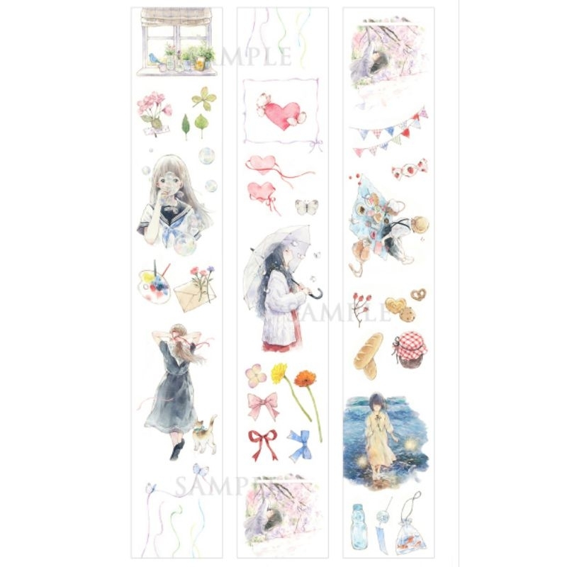 Krisna.room ♡ Miaopaji Studio- Chu kì 86cm cuộn băng dán hình cô gái mộng mơ