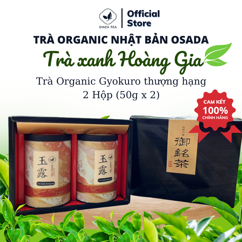 Trà Xanh Hoàng Gia Organic Gyokuro Nhật Bản thượng hạng thương hiệu Osada - phân phối bởi Ginza Tea