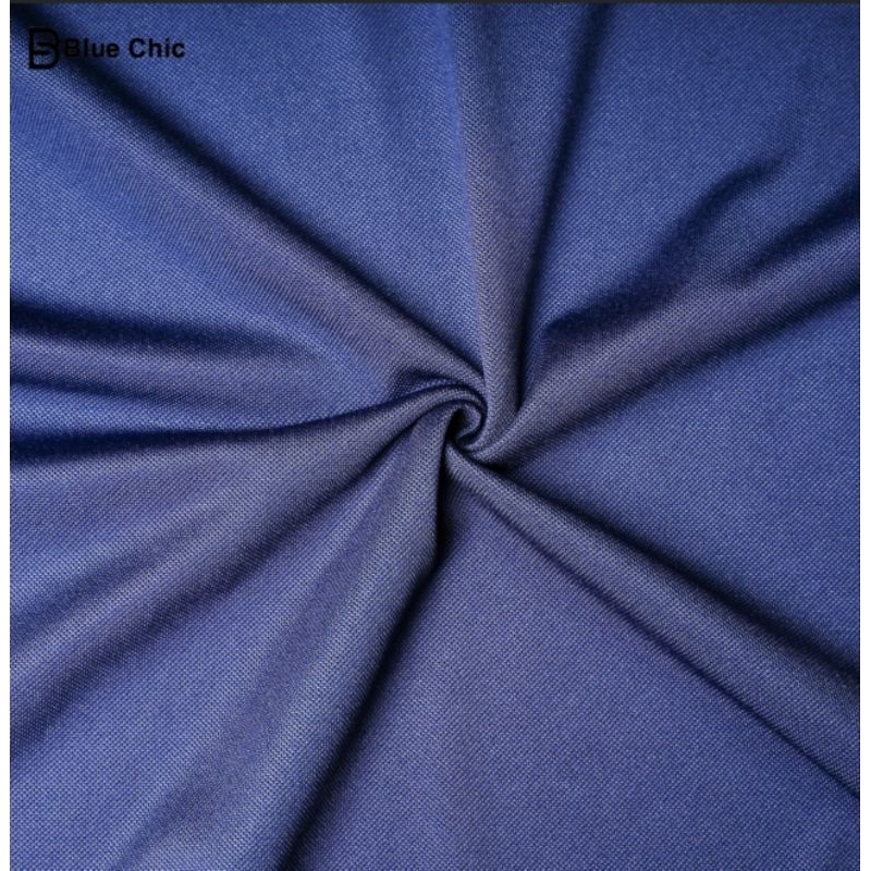 Áo Polo Nữ Màu Xanh Tím Than BLUECHIC Phối Viền Chìm Vải Poly Co Giãn Dáng Công Sở Trẻ Trung NF006