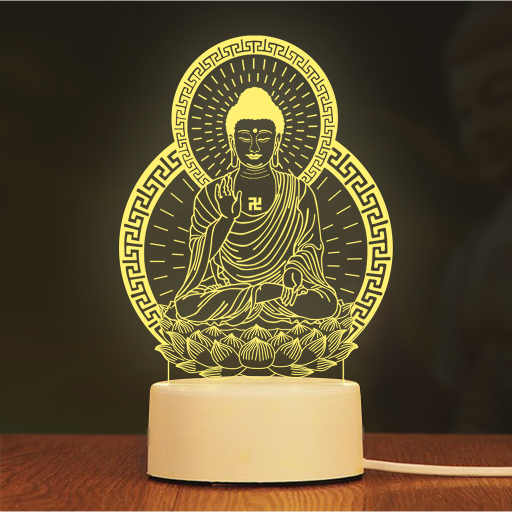 Đèn led 3D hình phật A Di Đà
