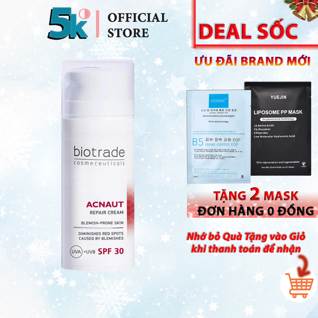 Kem dưỡng Biotrade Acnaut Repair Cream - chống nắng tái tạo sau mụn 30ml