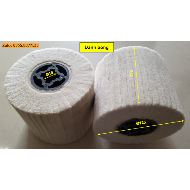TRỤC NỈ ĐÁNH BÓNG, NỈ TRẮNG LÔNG CỪU (Φ125x100x19mm)