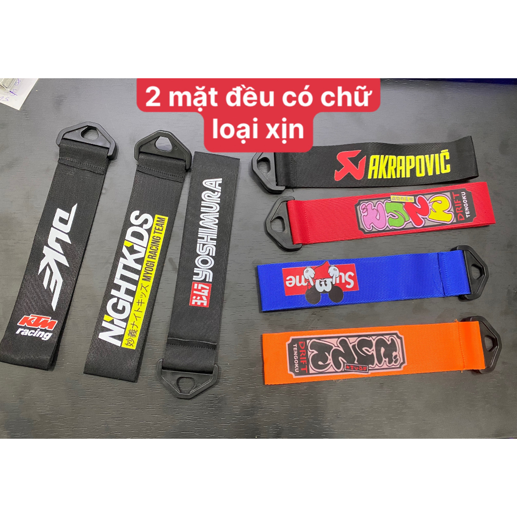 Dây treo tay xách kéo xe gắn cho mọi dòng xe máy xe đạp ô tô in 2 mặt chất lượng siêu đẹp bảo hành 1 năm