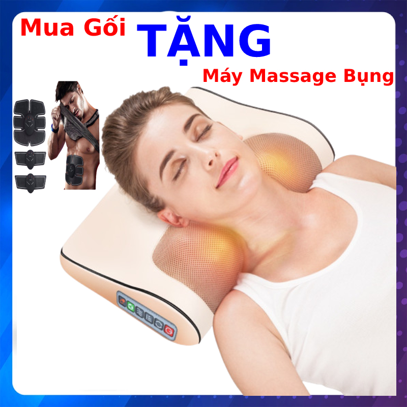 Gối mát xa massage Jinkairui® hồng ngoại 16 bi - Có gối lưng thoải mái, an toàn cho người sử dụng - bảo hành 12 tháng