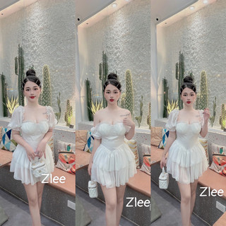 Váy tơ cup ngực xoè tầng chun lưng