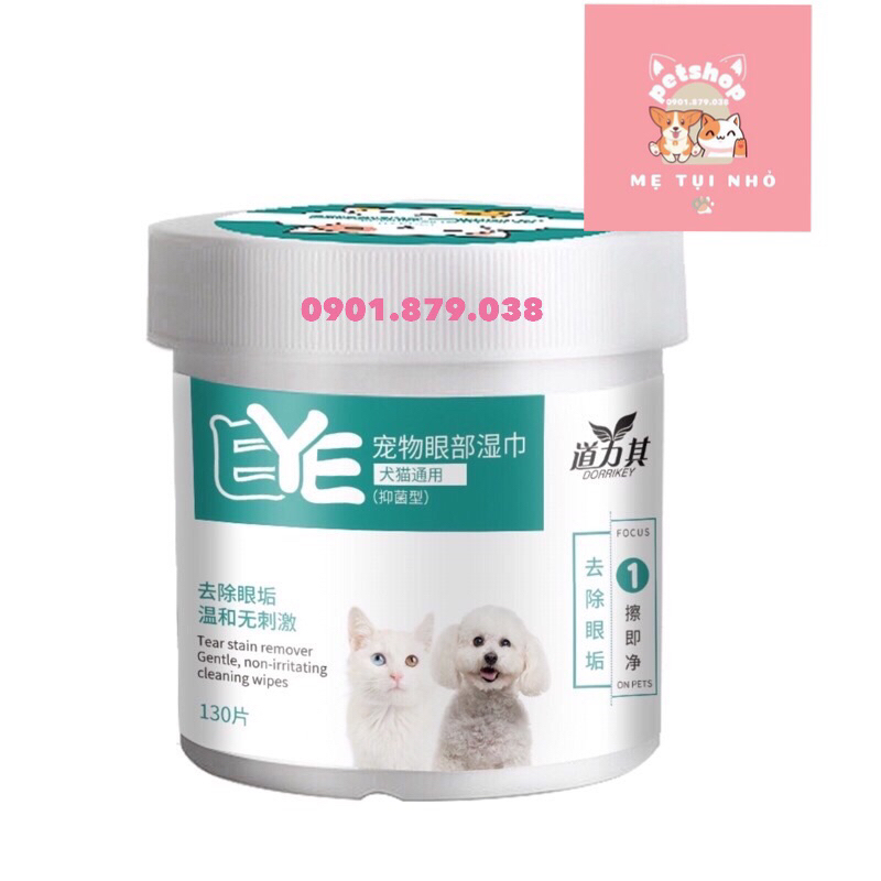 Bông Lau Vết Ố Mắt Cho Chó Mèo -Khăn Ướt Lau Mắt Cho Chó Mèo - Dịu Nhẹ Chiết Xuất Từ Cây Lô Hội khi