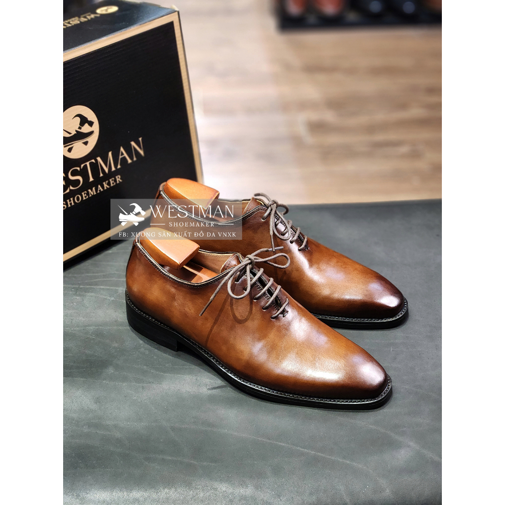Giày Oxford Wholecut Da Thật Westman W0020 Màu Light Brown