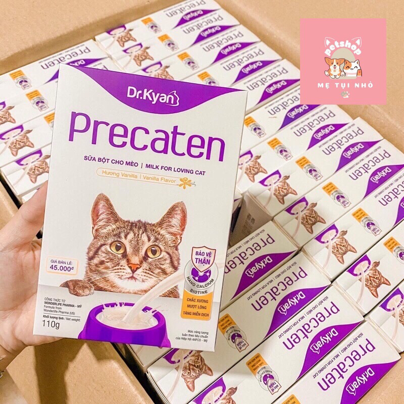 Sữa bột Dr.kyan Precaten cho chó mèo thú cưng hộp 110g lon 400g