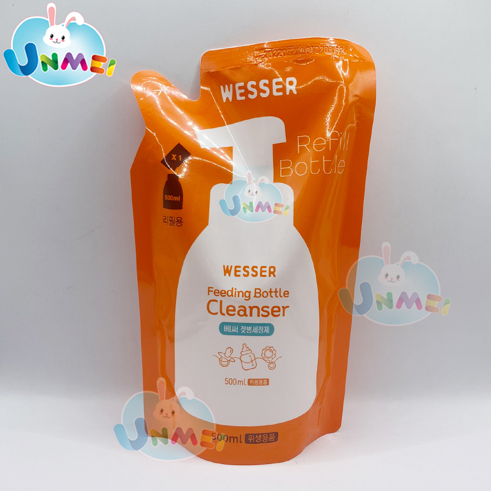Nước rửa bình sữa Wesser dạng gói 500ml (Nhập khẩu Hàn Quốc)