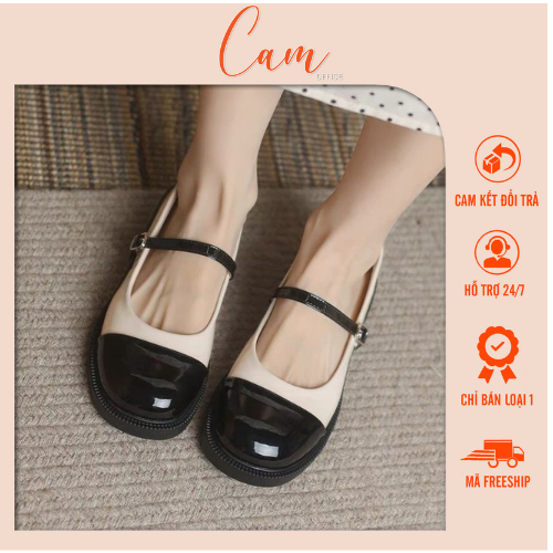 𝐂𝐚𝐦 𝐒𝐡𝐨𝐩- Giày bup bê nữ FREE SHIP, giày oxford mũi vuông da bóng siêu đẹp mã 28