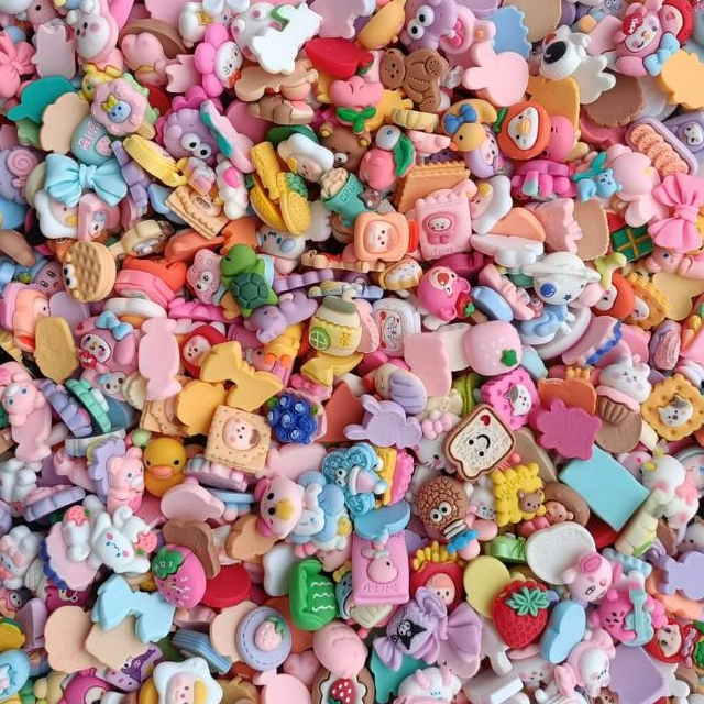 Set 10 charm nhiều mẫu xinh dùng trang trí ốp lưng,bình nước,cột tóc, kẹp tóc,pod,hộp viết 【10 charm TRỘN】