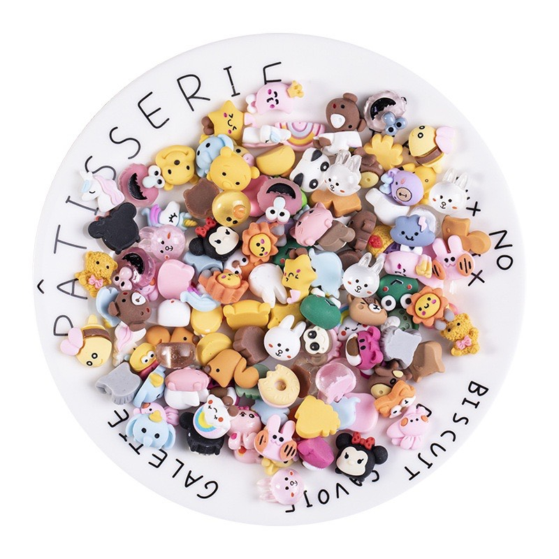 Set 10 charm nhiều mẫu xinh dùng trang trí ốp lưng,bình nước,cột tóc, kẹp tóc,pod,hộp viết 【10 charm TRỘN】