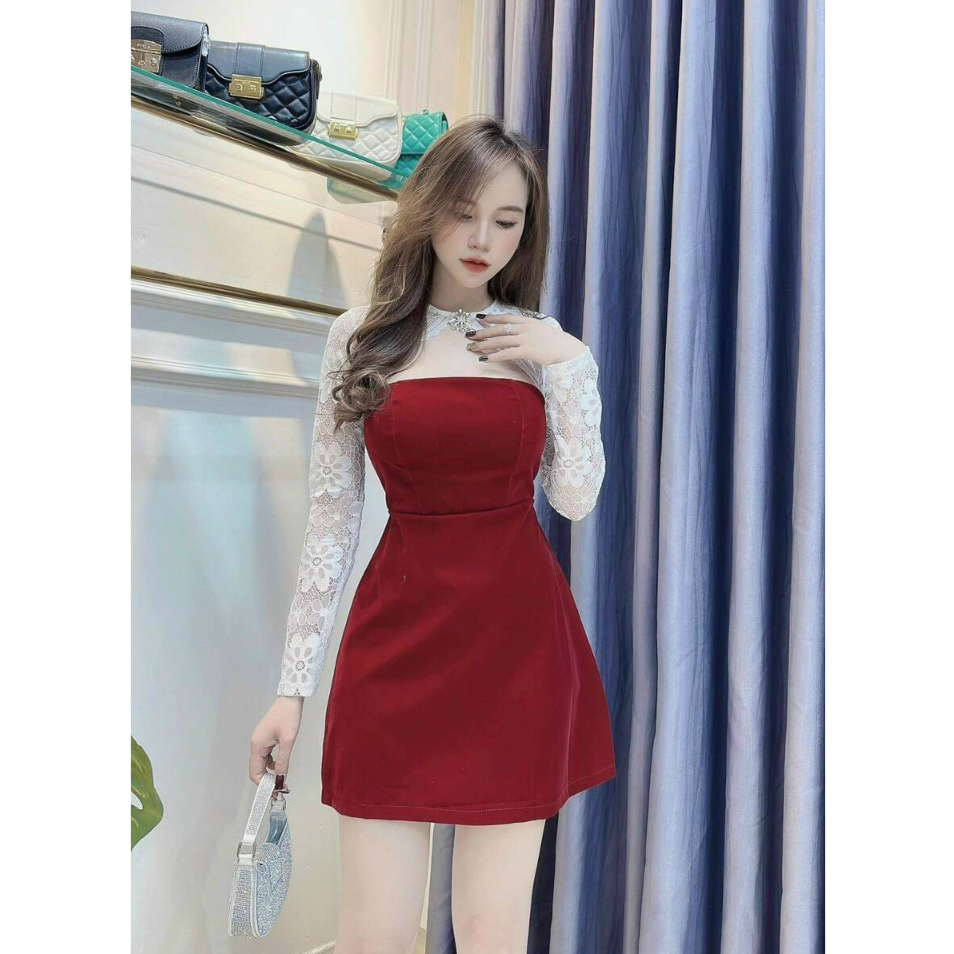 Đầm Nữ Ren tay tiểu thư sang trọng thích hợp đi tiệc, đi chơi