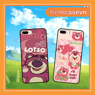 Ốp iphone 5/6/6s/6 plus - iphone 7/8/7 plus/8 plus in hình gấu lotso hồng cực trend.