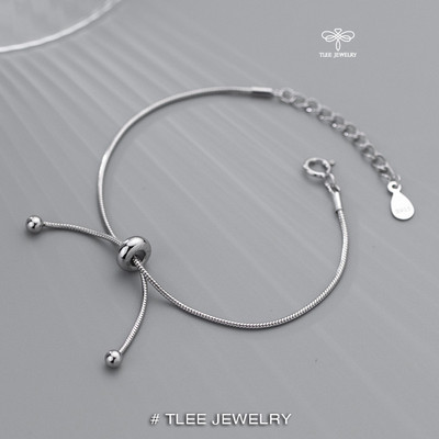 Lắc chân bạc TLEE bạc nữ dây rút mỳ thuôn xinh xắn TLEE JEWELRY LT0131